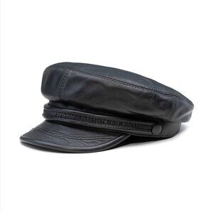 Sterkowski Sz XXL Danube Mod 9 Black Leather Unisex Hat Cap Men Women